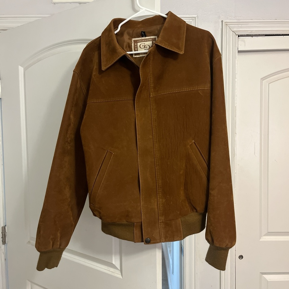 Brown Faux Suede Men's Jacket